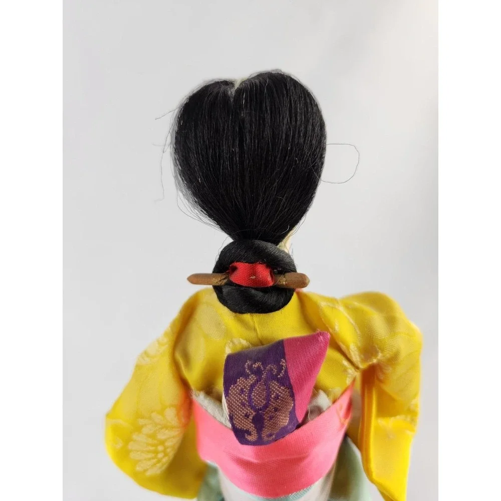 Vintage Handmade Korean Doll‎ w/ Baby Made In Seoul Korea Traditional Dress Wrap